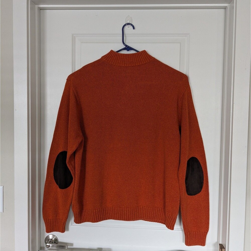 Chaps Button Mock Neck Autumn Twist Elbow Patch Sweater XXL Corpcore Preppy - Picture 7 of 12